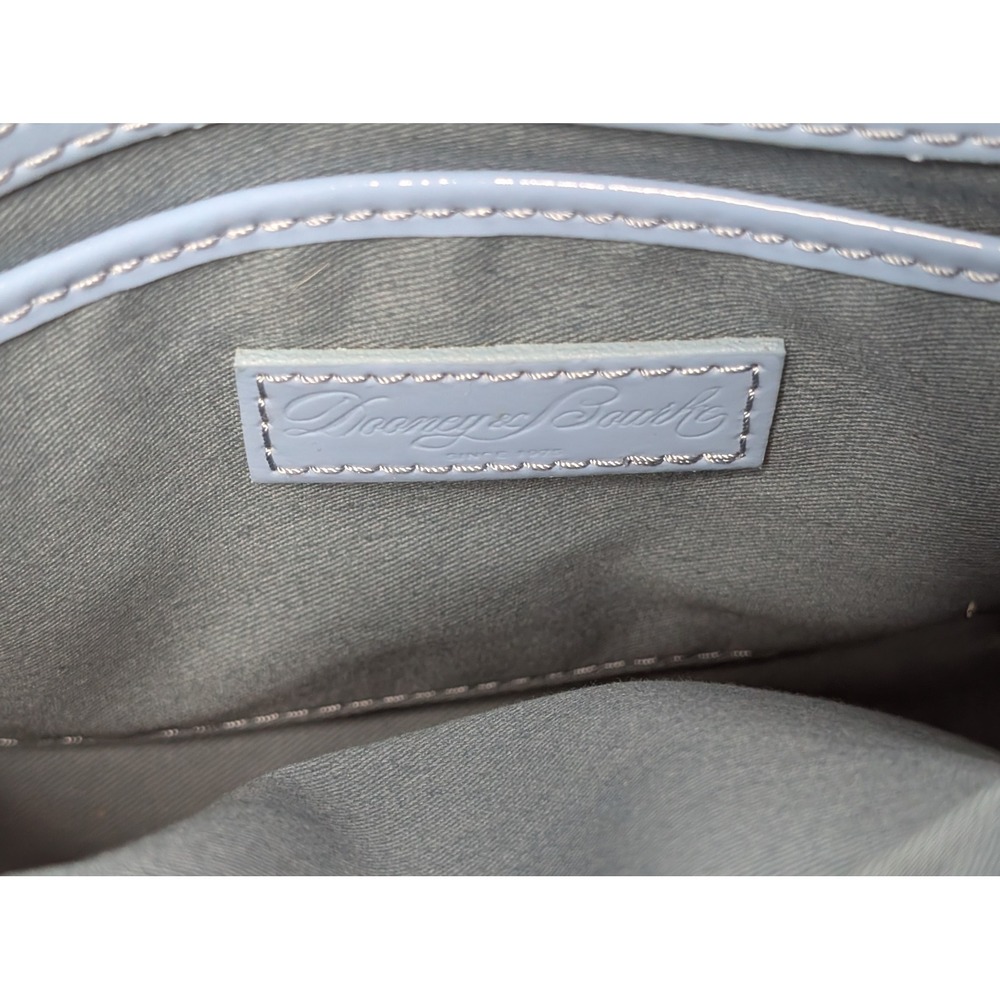 NWT Dooney & Bourke Patent Leather Large TRIXIE Crossbody Denim Blue + Reg Card - Picture 7 of 11